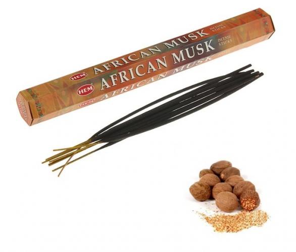 Благовония HEM AFRICAN MUSK (Африканский мускус), шестигранник, 20 палочек