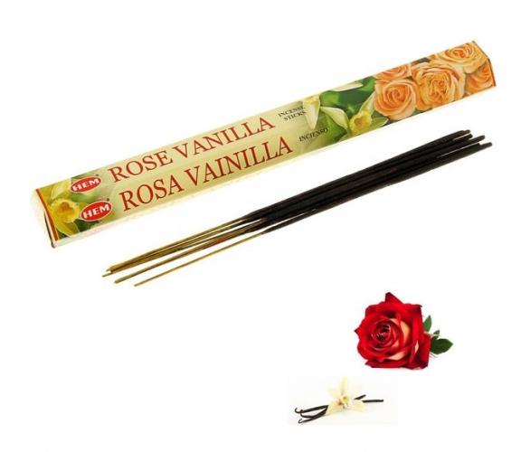 Благовония HEM Vanilla-Rose (Ваниль-роза), шестигранник, 20 палочек