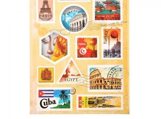 Набор наклеек на чемодан Почтовые марки