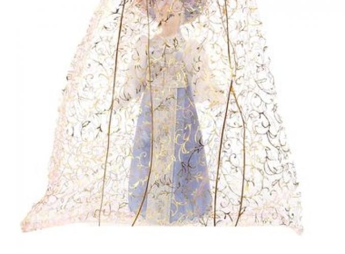 Авторская сувенирная кукла Девица в голубом
