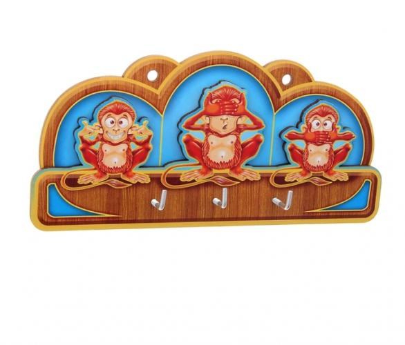 Панно с крючками Три обезьяны