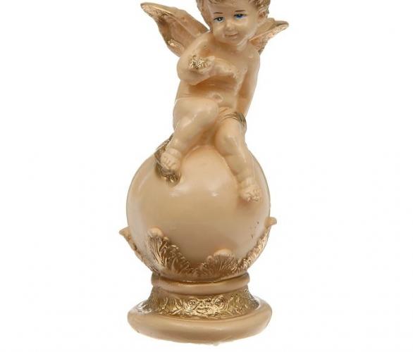 Статуэтка Ангел на шаре с бабочкой малый, бежевый