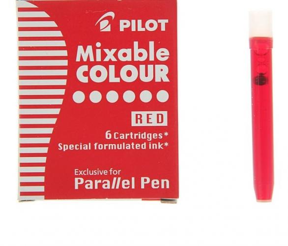 Картридж чернильный Pilot набор 6 штук для Parallel Pen (каллиграфия) красный IC-P3-S6