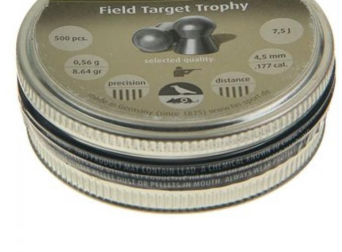 Пули пневм. H&amp;N Field Target Trophy, гладк., 4,5 мм., 8,64 гран (500 шт.)шт