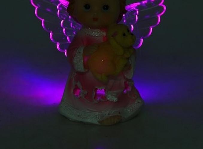 Сувенир световой Ангел с пёсиком МИКС
