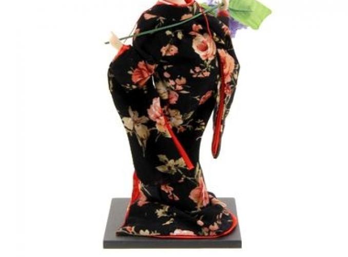 Кукла коллекционная Японка с цветочной ветвью и в шляпе