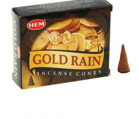 Благовония HEM Gold Rain (Золотой дождь), 10 конусов