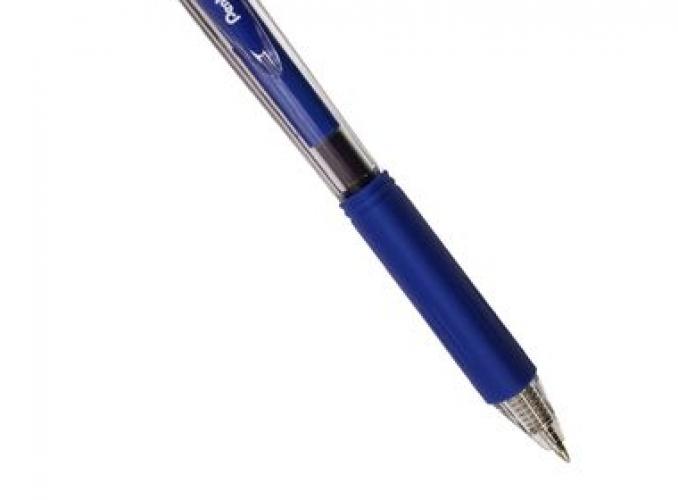 Ручка гелевая автомат Pentel Wow!Gel 437, резиновый упор, трехгранный корпус, узел 0.7мм, синий стержень KFRI7