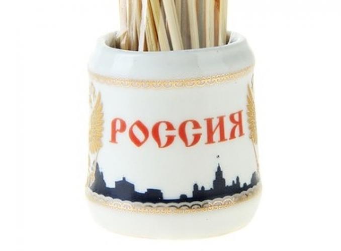 Кружка с зубочистками «Россия. Герб»