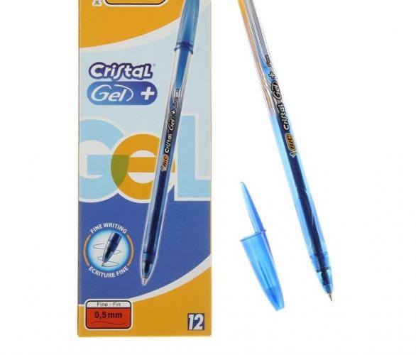 Ручка гелевая BIC Cristal Gel+Fine, чернила синие, узел 0.5мм