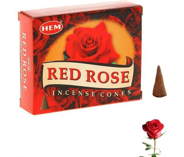 Благовония HEM Red Rose (Красная Роза), 10 конусов