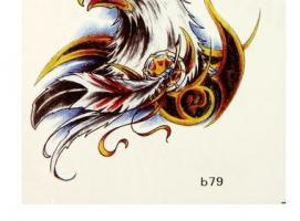 Татуировка на тело Цветной орел 5,3х6,3см (b79)