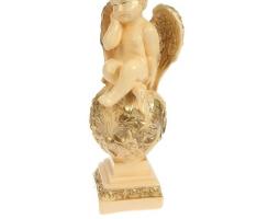 Статуэтка Ангел на шаре с узором, большой, бежевый