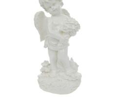 Статуэтка Ангел с цветами большой белый