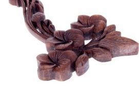 Панно декоративное Букет Плумерии коричневый цвет 39х15х2 см