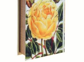 Ключница-книга Желтая роза, обтянута шелком