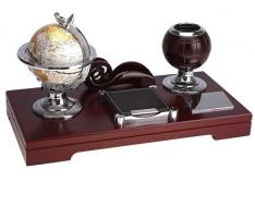 Набор настольный 4 в 1 Вокруг света: глобус, бокс для бумаги, визитница, подставка для ручек