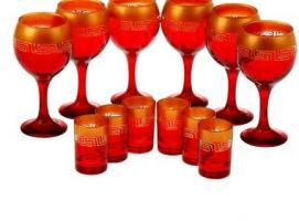 Мини-бар Верс 12 предметов, под вино, золотисто-красный