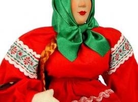 Сувенирная кукла Марья с лукошком 28 см (А2-5)