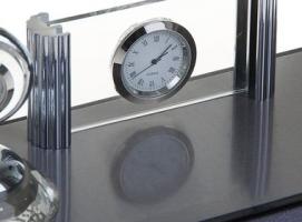 Набор настольный 5 в 1 Линии: часы, термометр, ручка, подставка под визитки, ящик