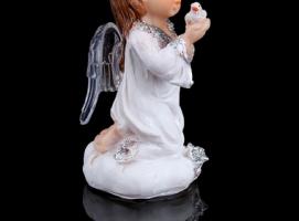 Сувенир световой Ангел в серебряном веночке МИКС