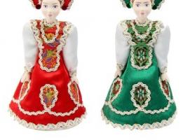 Сувенирная кукла Девушка в фигурном кокошнике. Россия