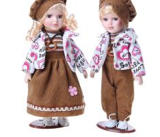 Кукла коллекционная Парочка в куртках с сердечками в наборе 2 шт