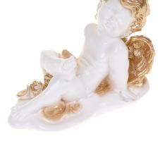 Статуэтка Ангел лежащий бело-золотая