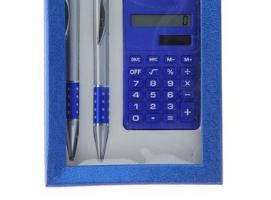 Набор подарочный 3в1: ручки 2 шт, калькулятор
