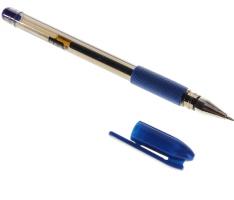 Ручка гелевая 0,5мм, тонированный корпус с резиновым держателем, стержень синий