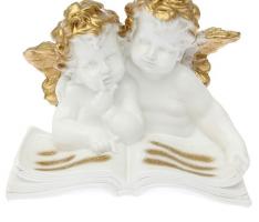 Статуэтка Ангелы пара с книгой золото