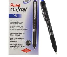 Ручка гелевая автомат Pentel Oh!Gel 495, резиновый упор, узел-игла 0.5мм, синий (стержень KFRN5, LRN5)