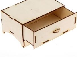 Шкатулка для декора Прямоугольная с ящиком 16,5х7,5х10,5 см (80705)