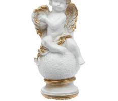 Статуэтка Ангел с арфой на шаре белый