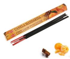 Благовония шестигранник HEM Cinnamon Tangerine Корица мандарин 20 палочек в упаковке