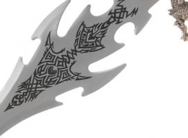 Сувенирное изделие меч на планшете, рукоять - два дракона