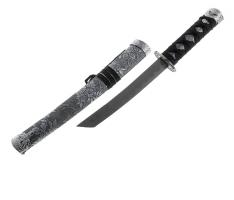 Нож танто сувенирный без подставки, серые ножны, узор цветы