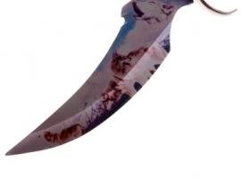 Сувенирное изделие «Нож индейский» на подставке в виде волка