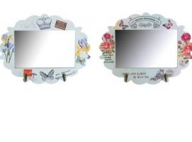 Крючки декоративные с зеркалом Цветочное настроение МИКС