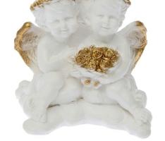 Статуэтка Ангелы пара с букетом золото