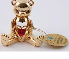 Сувенир Мишка с сердцем с хрусталиками сваровски
