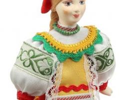 Сувенирная кукла Девушка в крестьянской праздничной одежде к.19 - н.20 в. Юг России
