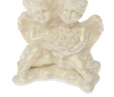 Статуэтка Ангелы пара с букетом перламутровая