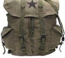 Винтажный оливковый рюкзак со звездой 