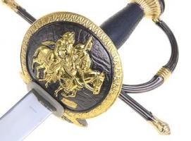 Сувенирное изделие меч чёрная рукоять Александр 104х21х9,5 см