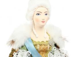 Сувенирная кукла Императрица (Екатерина 2). Сер. 18 в. Франция-Россия