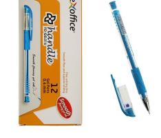 Ручка гелевая стандарт резиновый упор FlexOffice Handle, узел-игла 0.4мм синяя