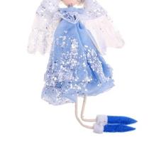 Фигурка новогодняя Воздушный ангел в голубом, сложенные крылья