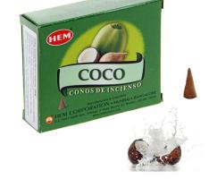 Благовония конус HEM Coconut Кокос 10 штук в упаковке