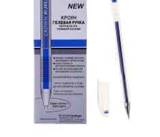 Ручка гелевая стандарт Crown HJR-500 синяя, узел 0.5мм